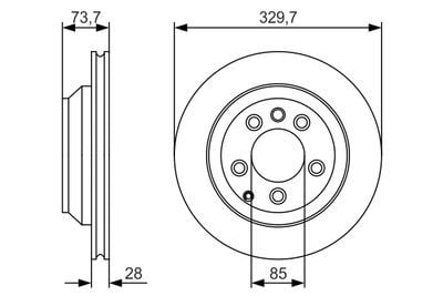 Audi Q7 3.0TDI 2006-2015 Bosch Arka Disk 330mm 2 Adet (BTR-BUG-BUN-CAS-CAT-CCM-CJG-CJM-CLZ-CRC)