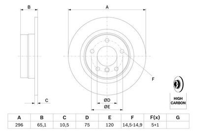 BMW 3 E90 316i 1.6 2005-2011 Bosch Arka Disk 296mm 2 Adet