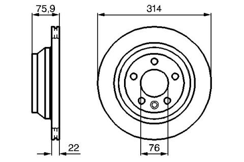 Volkswagen Touareg 3.2 2004-2006 Bosch Arka Disk 314x22mm 2 Adet (BMV)