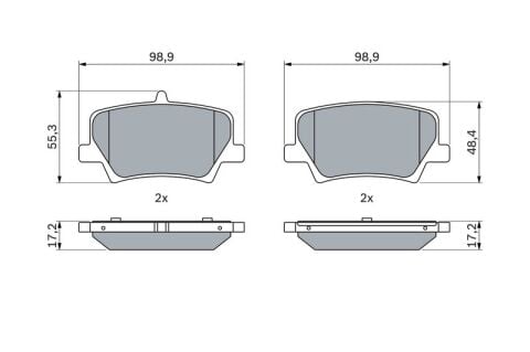 Volvo XC40 1.5 T3 2019-2022 Bosch Arka Balata NETPAR22000