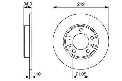 Peugeot 208 1.2 2014-2018 Bosch Arka Disk 249mm 2 Adet (HMZ)