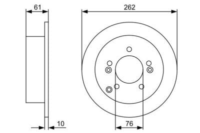 Hyundai Tucson 2.0CRDi 2004-2010 Bosch Arka Disk 262mm 2 Adet (D4EA)