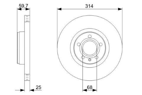 Audi A6 2.0TFSI 2005-2011 Bosch Ön Disk 2 Adet