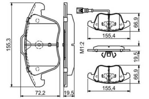 Volkswagen Tiguan 2.0TFSI 2007-2011 Bosch Ön Balata NETPAR24332
