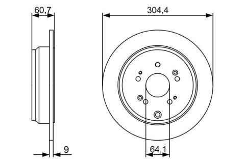 Honda CR-V 2.2CTDI 2005-2009 Bosch Arka Disk 305mm 2 Adet (N22A2)