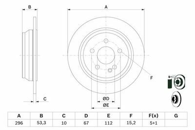 Mercedes Vito 113 CDI 2.1 2010-2014 Bosch Arka Disk 296mm 2 Adet
