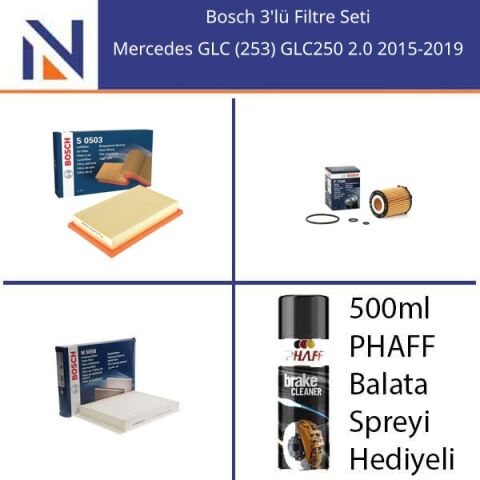 Mercedes GLC (253) GLC250 2.0 2015-2019 Bosch 3'lü Filtre Seti