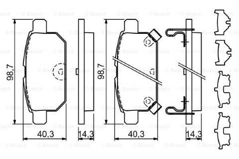Suzuki SX4 S-Cross 1.4HYBRID 2019-2025 Bosch Arka Balata NETPAR25258