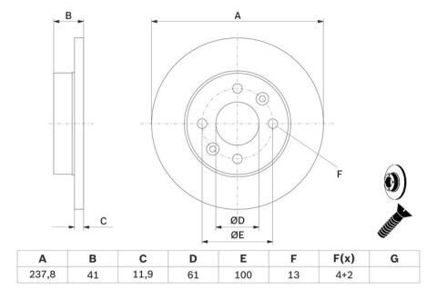 Renault Symbol 1.2 2001-2013 Bosch Ön Disk Düz Havasız 2 Adet