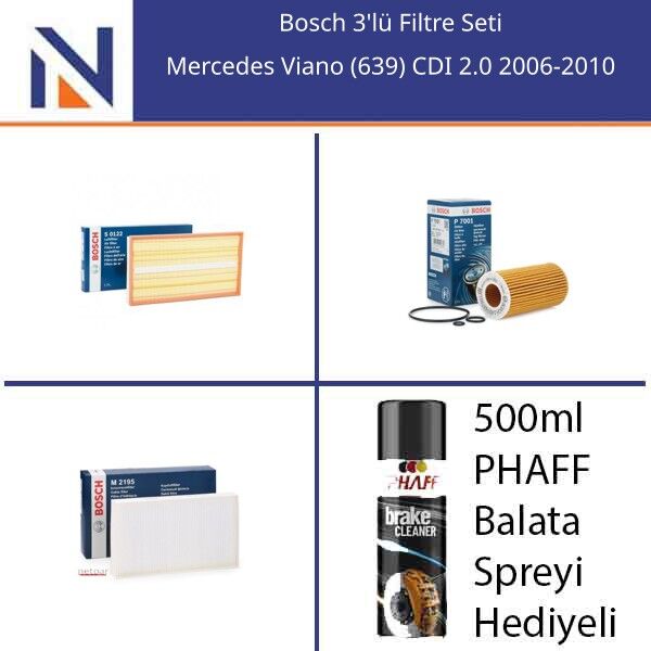 Mercedes Viano (639) CDI 2.0 2006-2010 Bosch 3'lü Filtre Seti