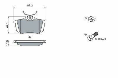 Volvo S40 2.0 1996-2004 Bosch Arka Balata NETPAR21861