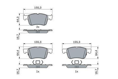 Ford Focus 4 1.0 2018-2025 Bosch Ön Balata NETPAR20556