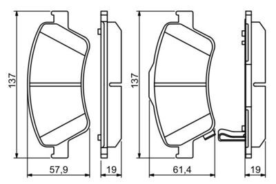 Toyota Auris E15 (06-12) 1.3 2008-2012 Bosch Ön Balata NETPAR24122 (1NR)