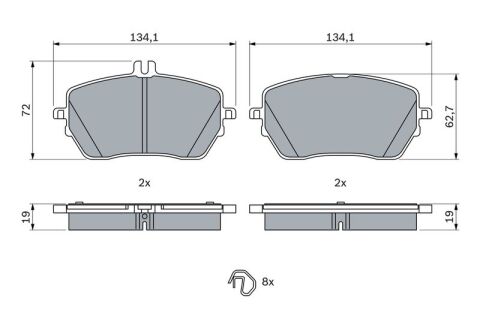 Mercedes CLA Serisi (118) CLA 200 1.3 2019-2026 Bosch Ön Balata NETPAR22940