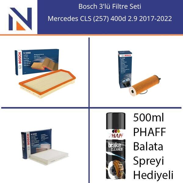 Mercedes CLS (257) 400d 2.9 2017-2022 Bosch 3'lü Filtre Seti