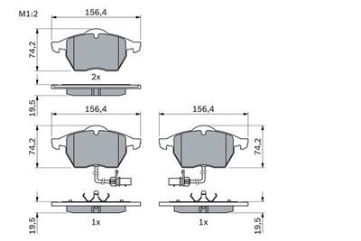 Skoda Superb 1.9TDI 96-85-77-74 kw 2001-2010 Bosch Ön Balata NETPAR20676 (AVB-AVF-AWX-BLS-BPZ-BSV-BX