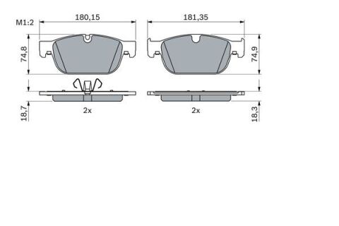 Volvo XC60 2.0 B4 2020-2024 Bosch Ön Balata 184mm NETPAR4844 (D420T8)