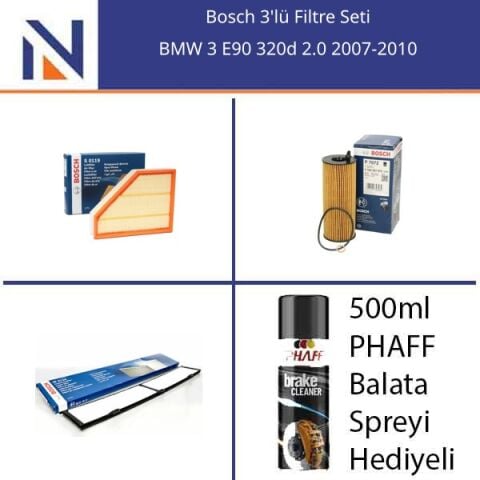 BMW 3 E90 320d 2.0 2007-2010 Bosch 3'lü Filtre Seti