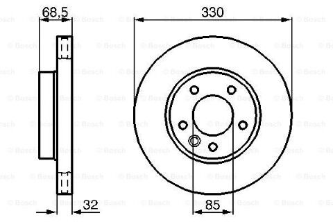 Volkswagen Touareg 2.5TDI 2003-2010 Bosch Ön Disk 2 Adet (BAC-BLK-BPD-BPE)