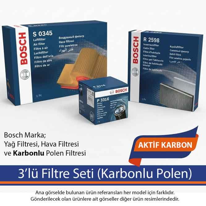 Seat Toledo 1.6 2005-2009 Bosch 3lü Filtre Seti (Karbonlu Polen) BGU-BSE-BSF 75 kw