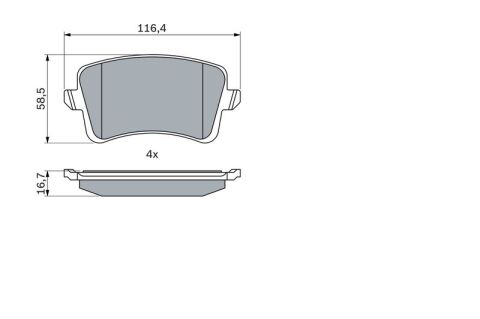 Audi A5 1.8TFSI 2009-2011 Bosch Arka Balata NETPAR24606 (CDH)