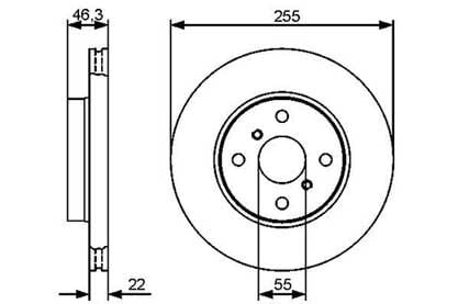 Toyota Yaris P13 (11-20) 1.0 2011-2014 Bosch Ön Disk 255mm 2 Adet