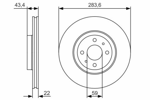 Fiat Doblo 1.9MJ 2005-2010 Bosch Ön Disk 284mm 4 Bijon 2 Adet