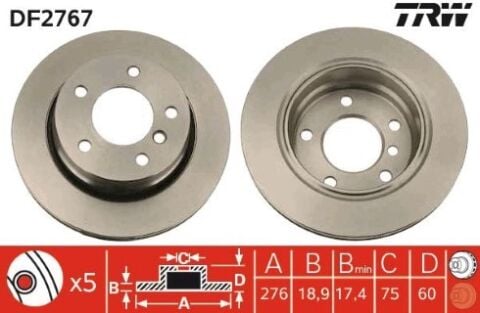 BMW 3 E46 320d 2.0 1998-2001 TRW Arka Disk 2 Adet