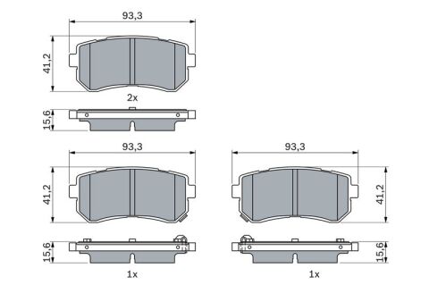 Hyundai Kona 1.6CRDi 2018-2021 Bosch Arka Balata NETPAR25677 (D4FE)