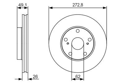 Toyota Auris E15 (06-12) 1.4 D4D 2006-2012 Bosch Ön Disk 2 Adet (1ND)