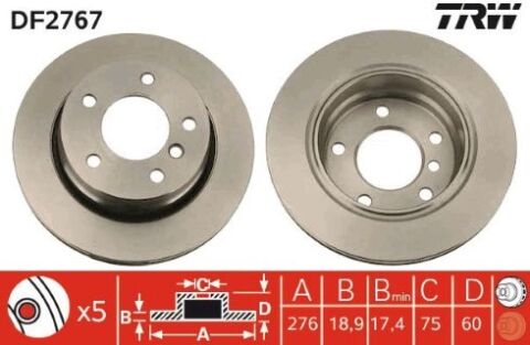 BMW 3 E46 316i 1.9 1998-2002 TRW Arka Disk 2 Adet