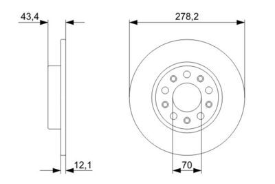Jeep Renegade 1.5T4 HYBRID 2022-2025 Bosch Arka Disk 278x12mm 2 Adet