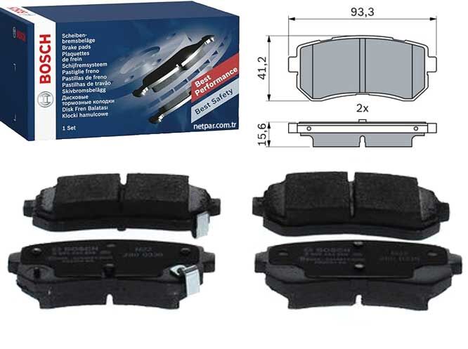 Hyundai Kona 1.6T-GDI 2018-2023 Bosch Arka Balata NETPAR25677 (G4FJ)