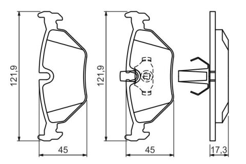 BMW 5 E34 525tds 2.5 1996-2001 Bosch Arka Balata NETPAR21690