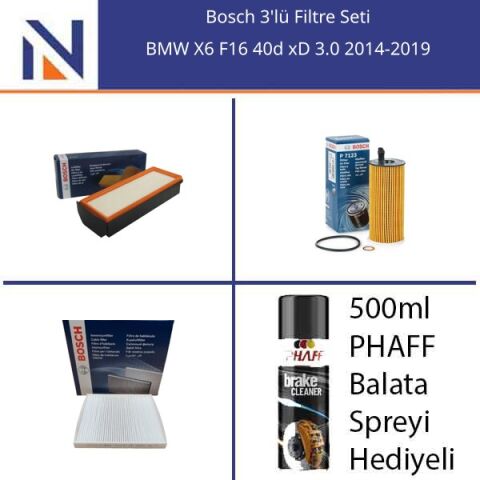 BMW X6 F16 40d xD 3.0 2014-2019 Bosch 3'lü Filtre Seti
