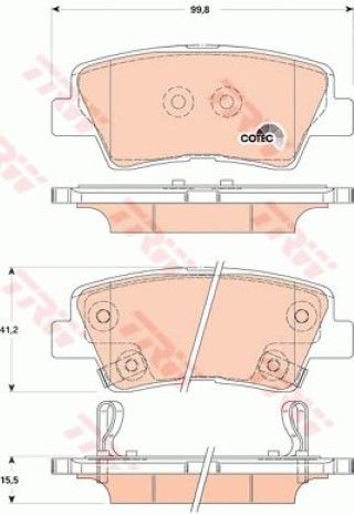 Hyundai i10 1.0 2013-2019 TRW Arka Balata NETPAR24934