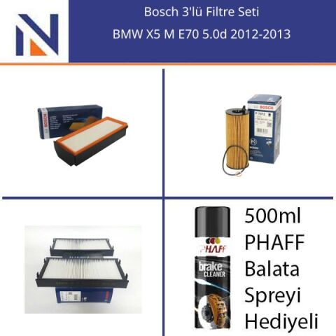 BMW X5 M E70 5.0d 2012-2013 Bosch 3'lü Filtre Seti