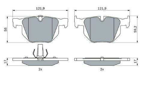 BMW 3 E90 330d 3.0 2005-2011 Bosch Arka Balata NETPAR23732