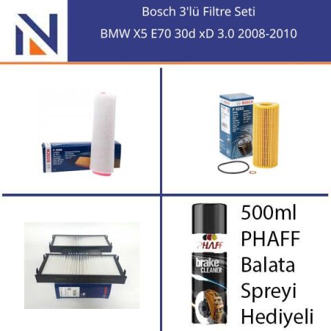 BMW X5 E70 30d xD 3.0 2008-2010 Bosch 3'lü Filtre Seti