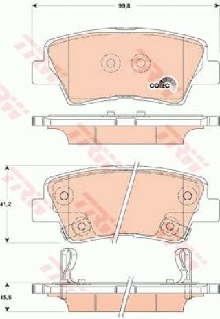 Kia Stonic 1.4 2017-2025 TRW Arka Balata NETPAR24934