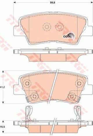 Hyundai i10 1.0 LPG 2013-2020 TRW Arka Balata NETPAR24934 (B3LA)