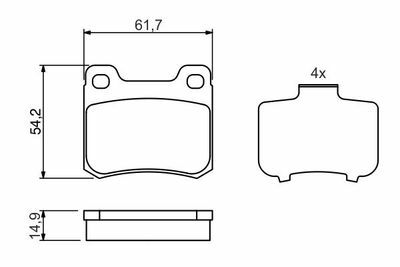 Mercedes E Serisi (124) E220 2.2 1993-1995 Bosch Arka Balata NETPAR20687