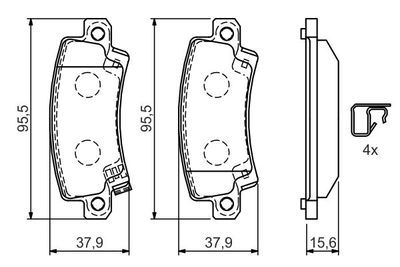 Toyota Corolla 1.6 2001-2007 Bosch Arka Balata NETPAR23816 (3ZZ)