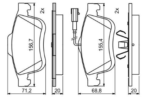 Lancia Delta 1.9MJet 2008-2014 Bosch Ön Balata NETPARNET24727