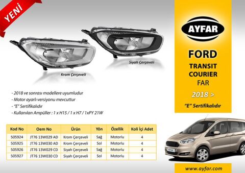 AYFAR FAR SAĞ KROM ÇERÇEVELİ FORD TRANSIT COURIER 18=> (ADET)