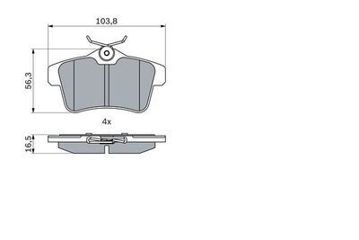 Peugeot 3008 1.6HDi 2009-2016 Bosch Arka Balata NETPAR24922 (9HD-9HR-9HZ-BHX-BHZ)