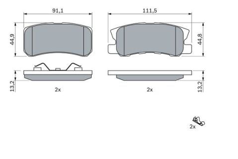 Jeep Patriot 2.4 2006-2010 Bosch Arka Balata NETPAR5357