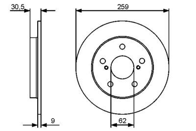 Toyota Auris E15 (06-12) 1.6 2006-2012 Bosch Arka Disk 2 Adet (1ZR)