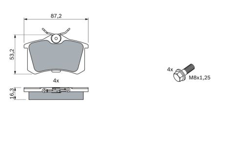 Volkswagen Golf 4 1.6 1997-2005 Bosch Arka Balata NETPAR20960