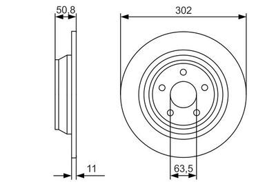 Ford Mondeo 1.5TDCi 2015-2019 Bosch Arka Disk 302mm Kaplamalı 2 Adet